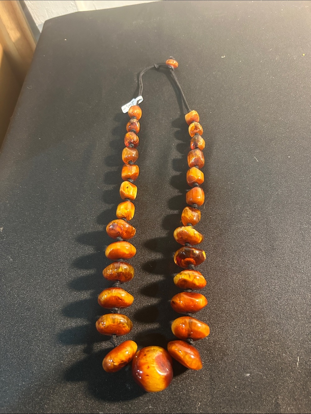 Vintage Bakelite large bead necklace 15”